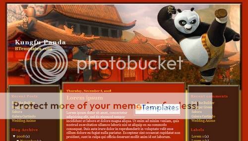 Blogger Kungfu Panda Blog Web2.0 Template